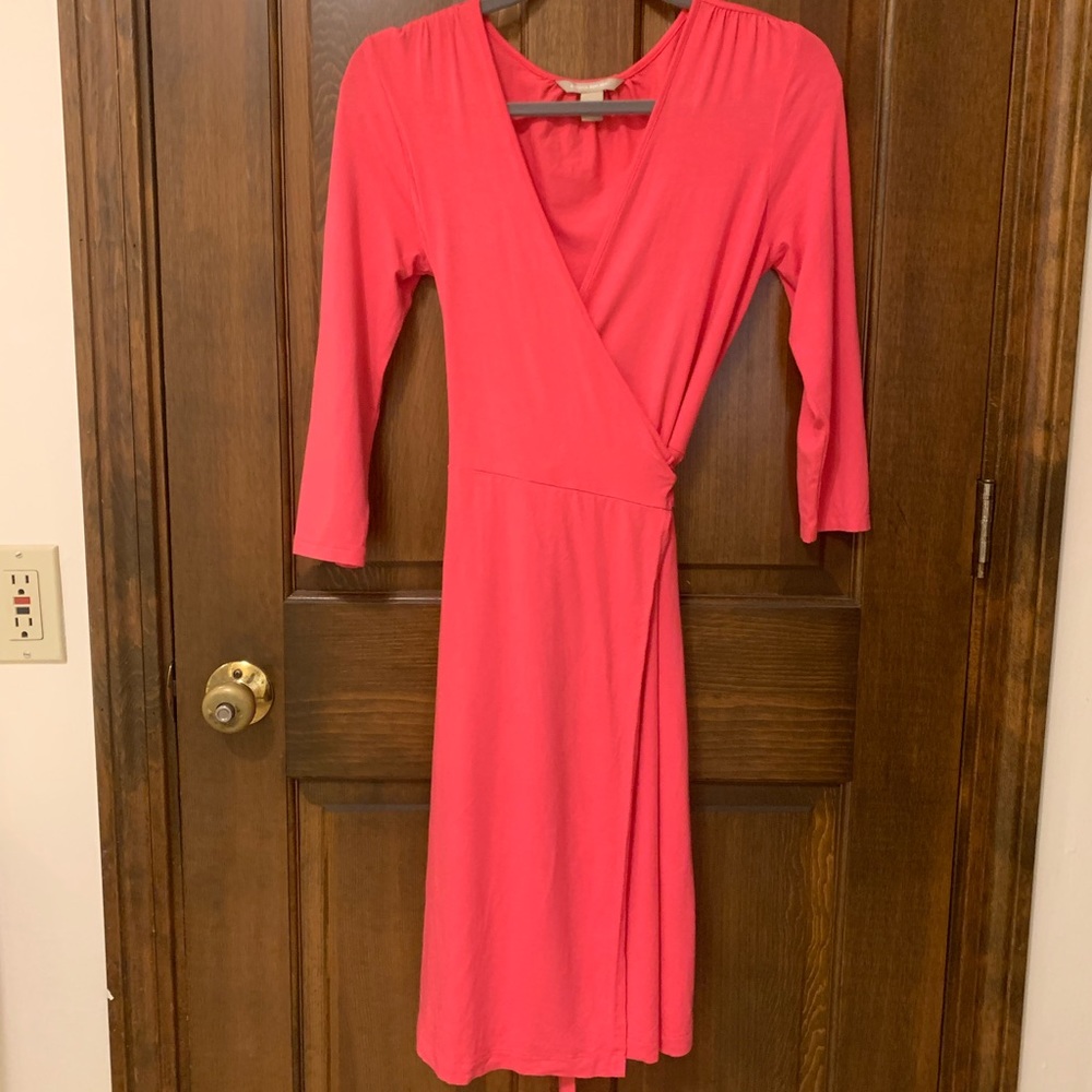 Banana Republic pink wrap dress XS